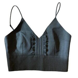 SHUSHU/TONG Gray V-Neck Camisole Crop Top